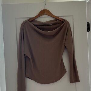 Free People Off-the-Shoulder Tan Sweater